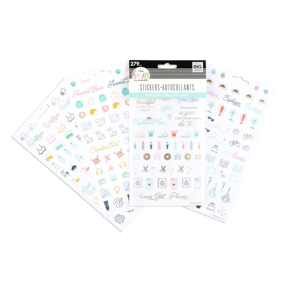 Happy Planner Archetypes stickers 5 planches 279 icônes