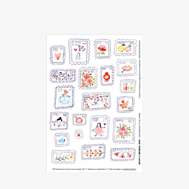 My365 Julie Adore stickers timbres philatélie