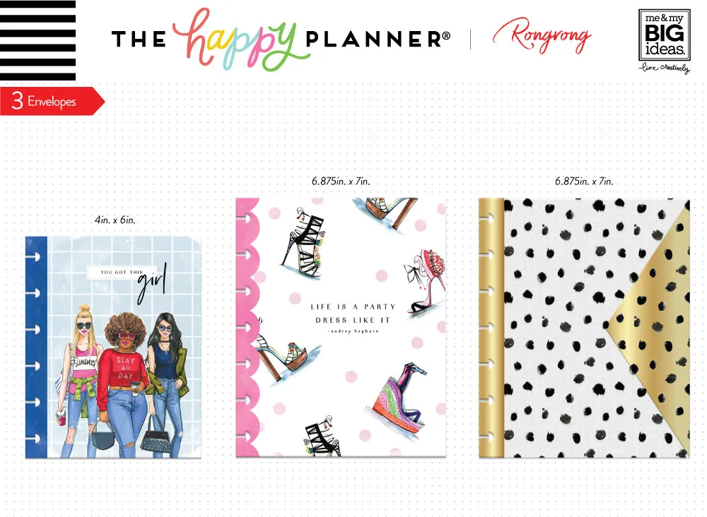 Happy Planner Rongrong enveloppes à anneaux lot de 3