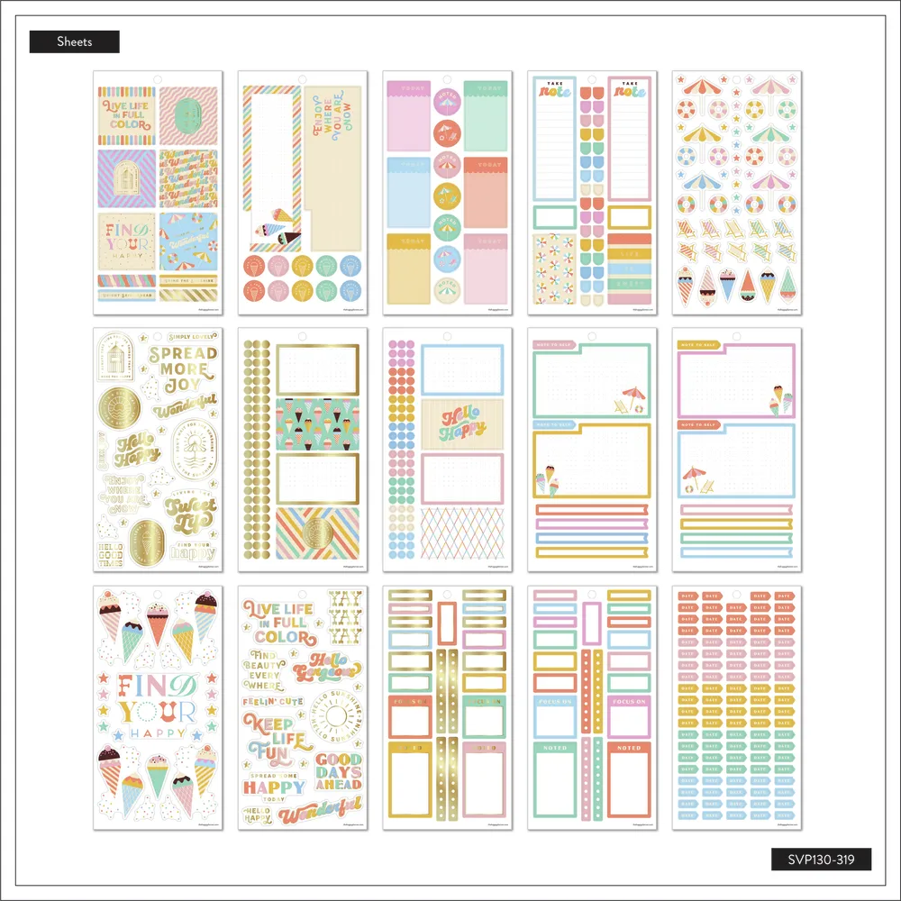 Happy Planner Boardwalk Ice Cream stickers 888 pièces