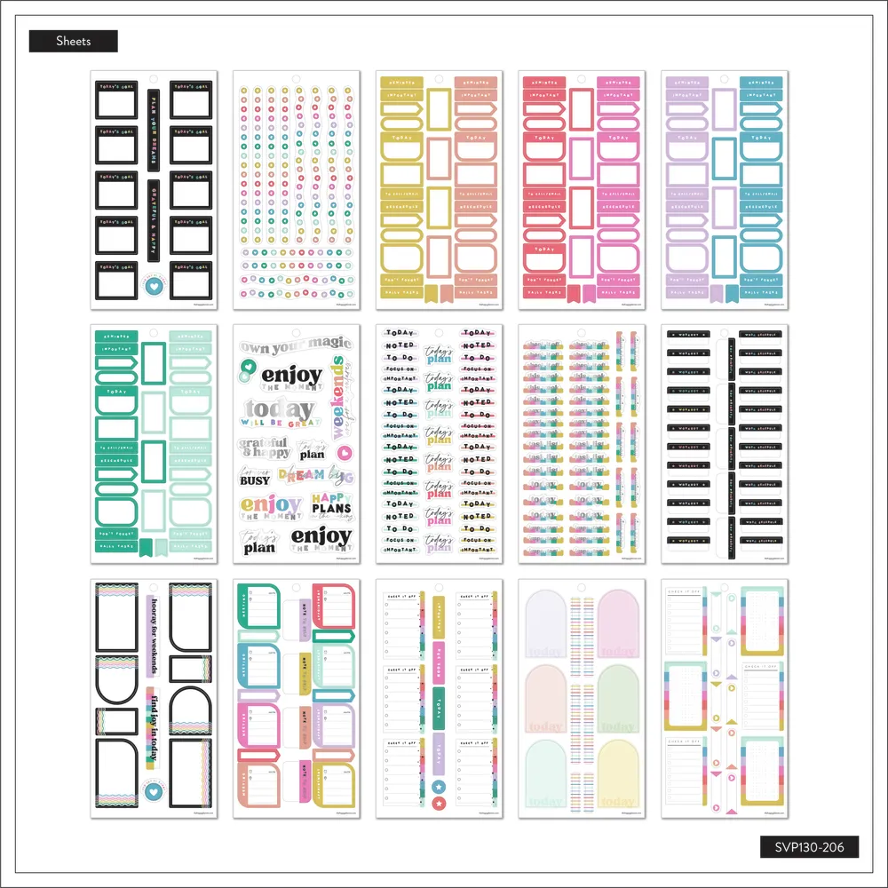 Happy Planner Happy Brights autocollants 688 coloré