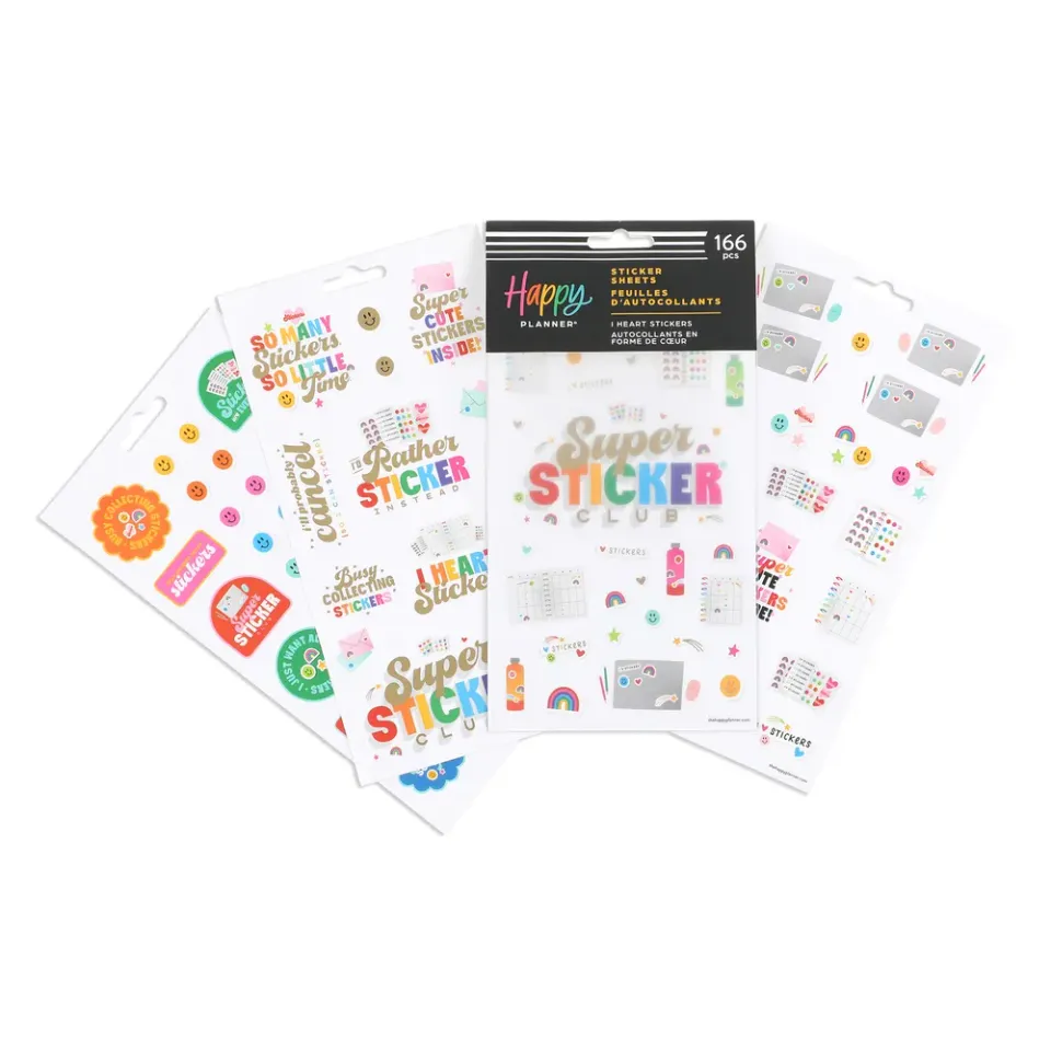 Happy Planner I Heart Stickers autocollants 166 5 feuilles