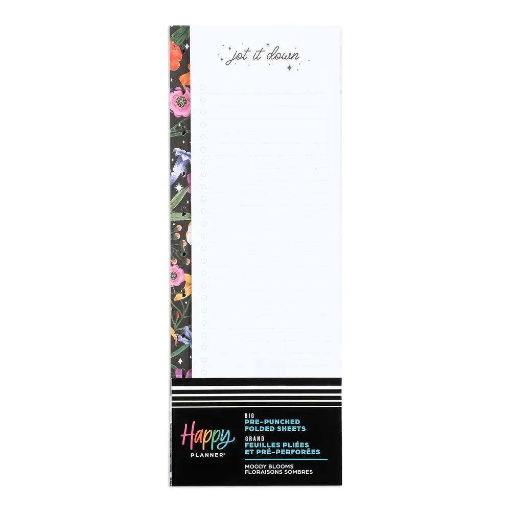 Happy Planner Moody Blooms Big recharge papier pointillé 40 feuilles