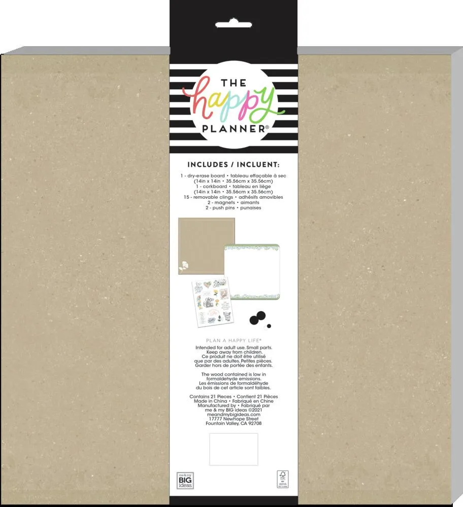 Homebody set tableaux blanc et liège 35,6 cm floral 21 pièces