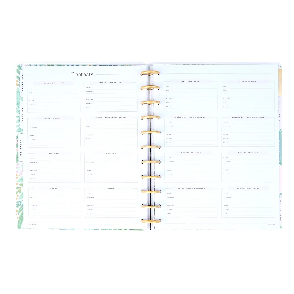 Happy Planner Garden Wedding agenda mariage Big 12 mois non daté