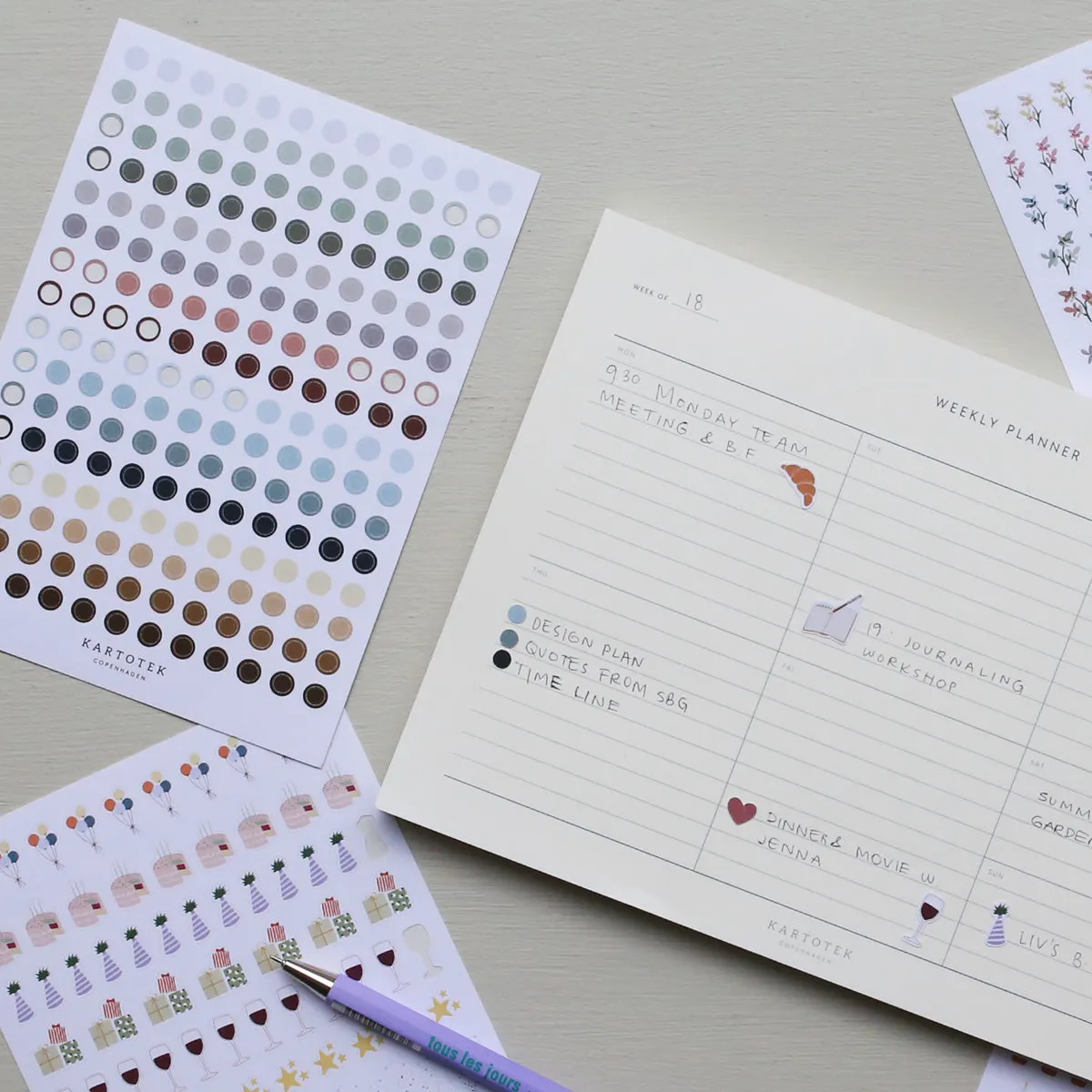 Kartotek World stickers micro dots pour planning