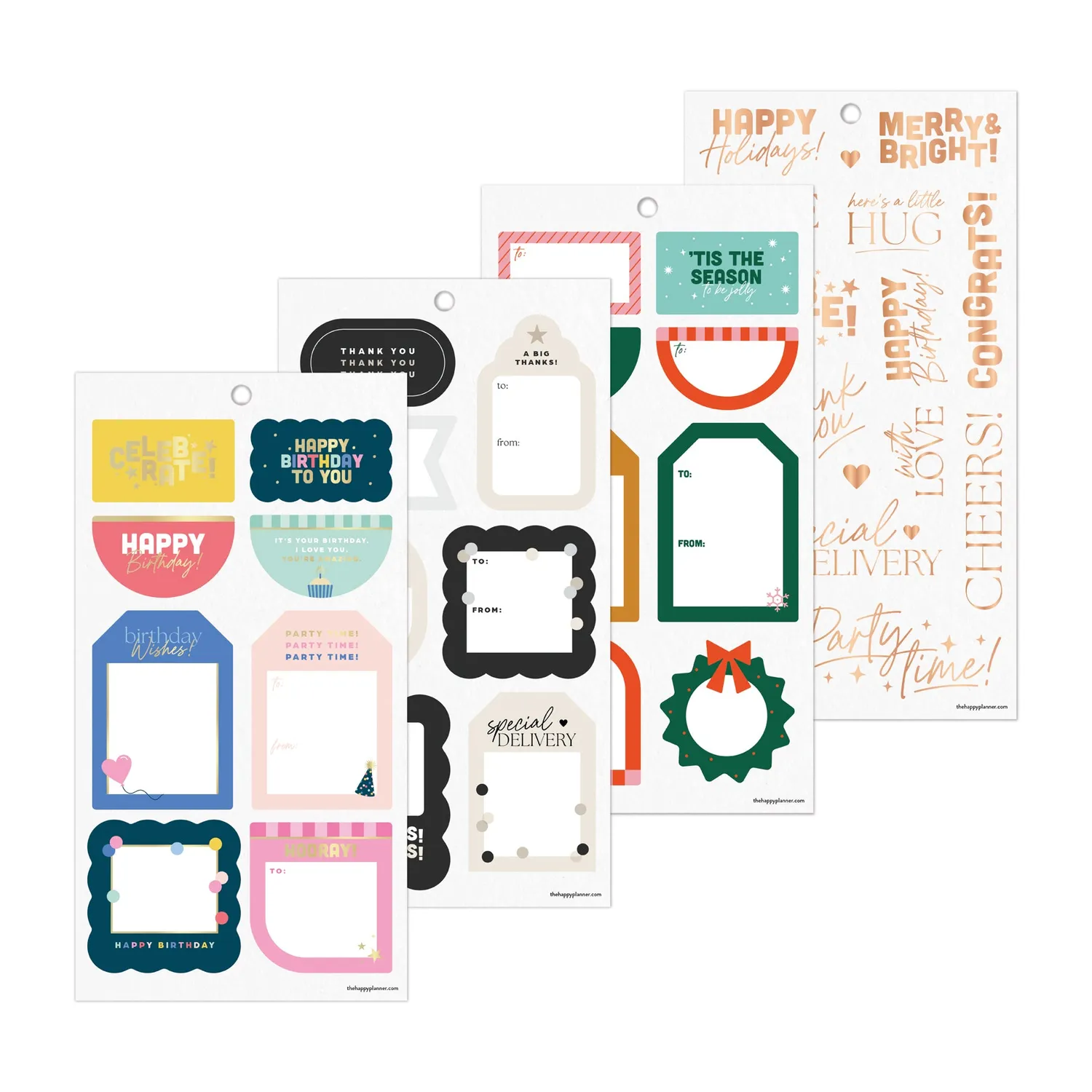 Happy Planner Gift Tags stickers étiquettes cadeaux 30 planches
