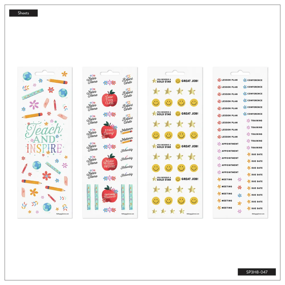 Happy Planner Classroom Brights stickers maîtresse 236