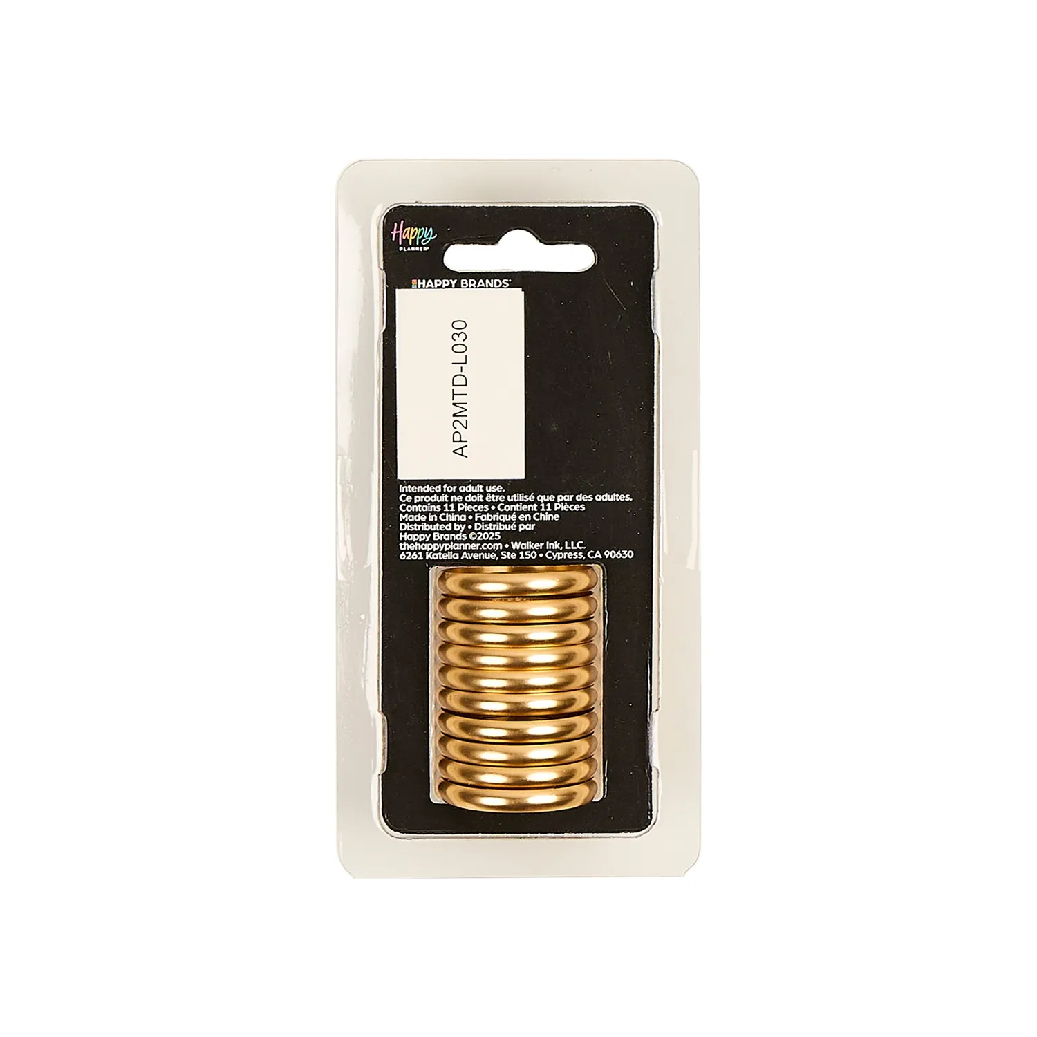 Happy Planner Gold Apple Cut Out disques métal M 11 pcs