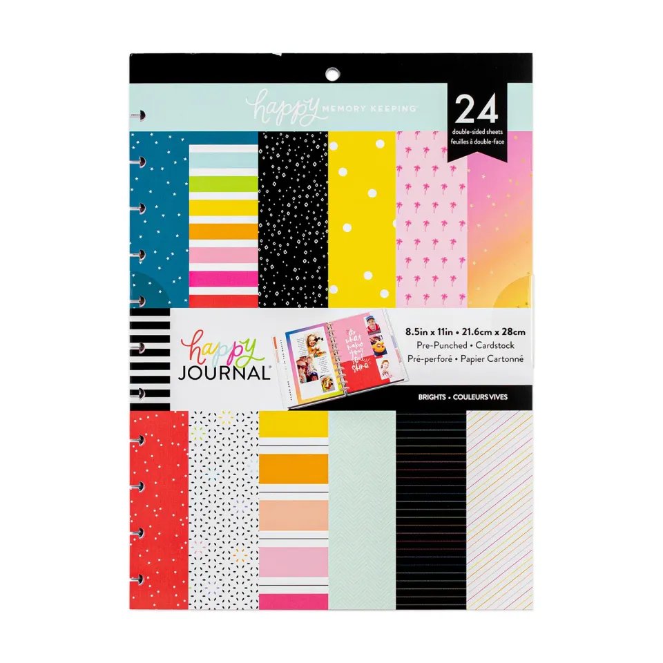 Happy Planner Brights Photo Pages Big 24 feuilles scrapbooking couleur