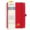 Poprun WH145L carnet ligné spiralé rouge 15x21,5 cm
