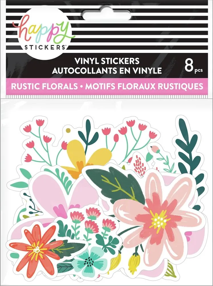 Happy Planner Rustic Floral stickers vinyle fleurs lot 8