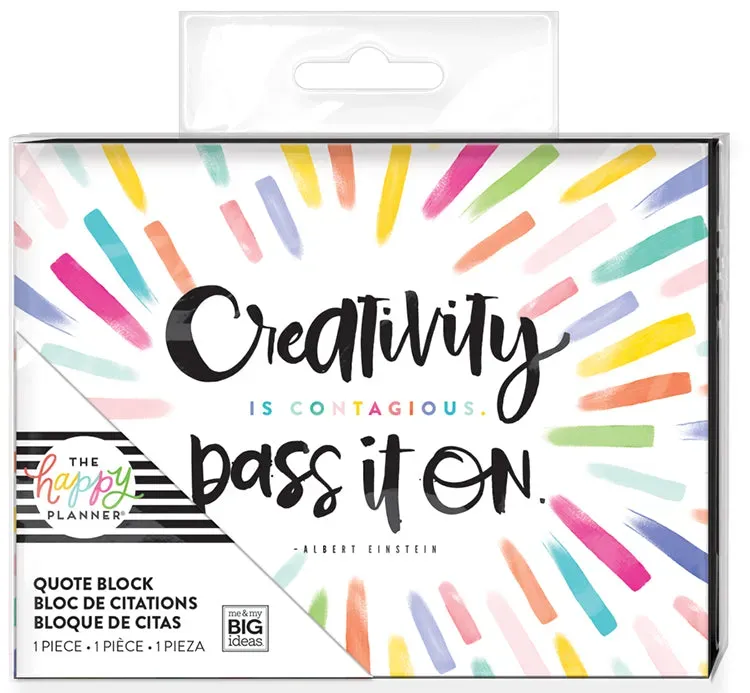 Happy Planner Quote Block Creativity is Contagious bloc déco