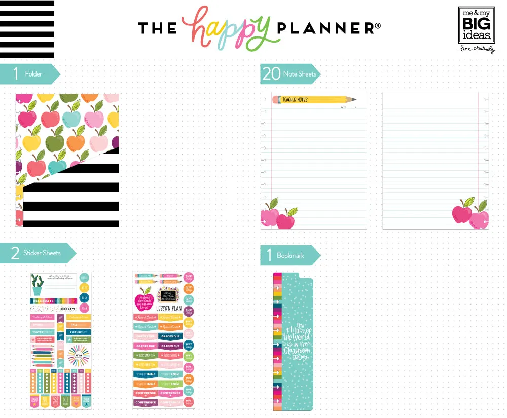 Happy Planner Big Teacher kit accessoires professeur grand format
