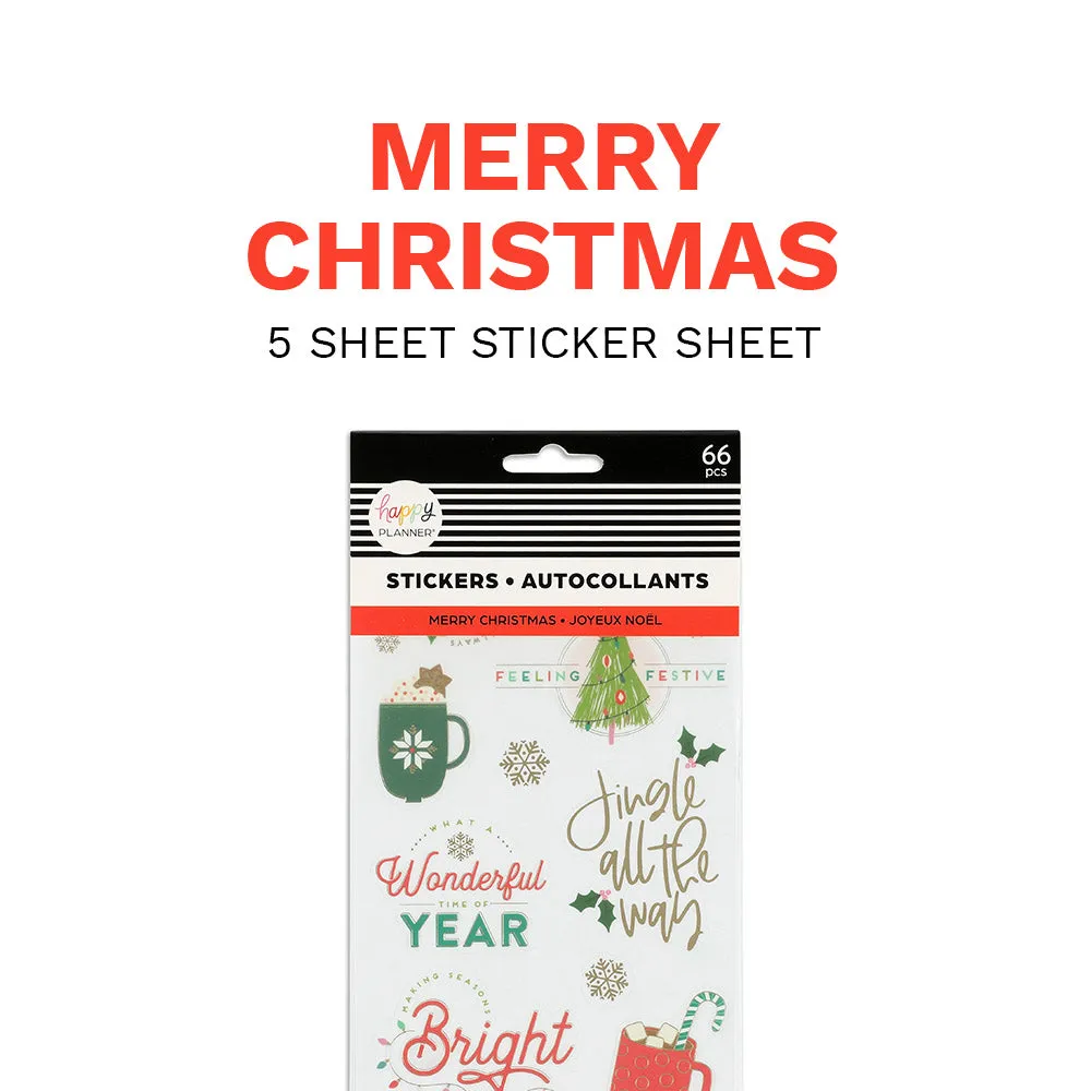 Happy Planner Merry Christmas stickers 5 feuilles fêtes