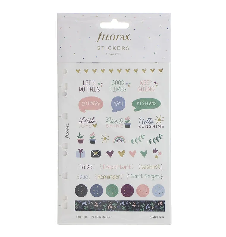 Filofax Garden stickers planning 6 feuilles rosé