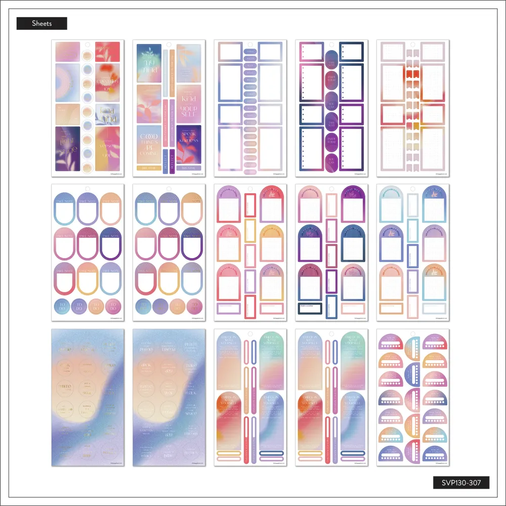 Happy Planner New Aura Wellness stickers Classic 495 pièces