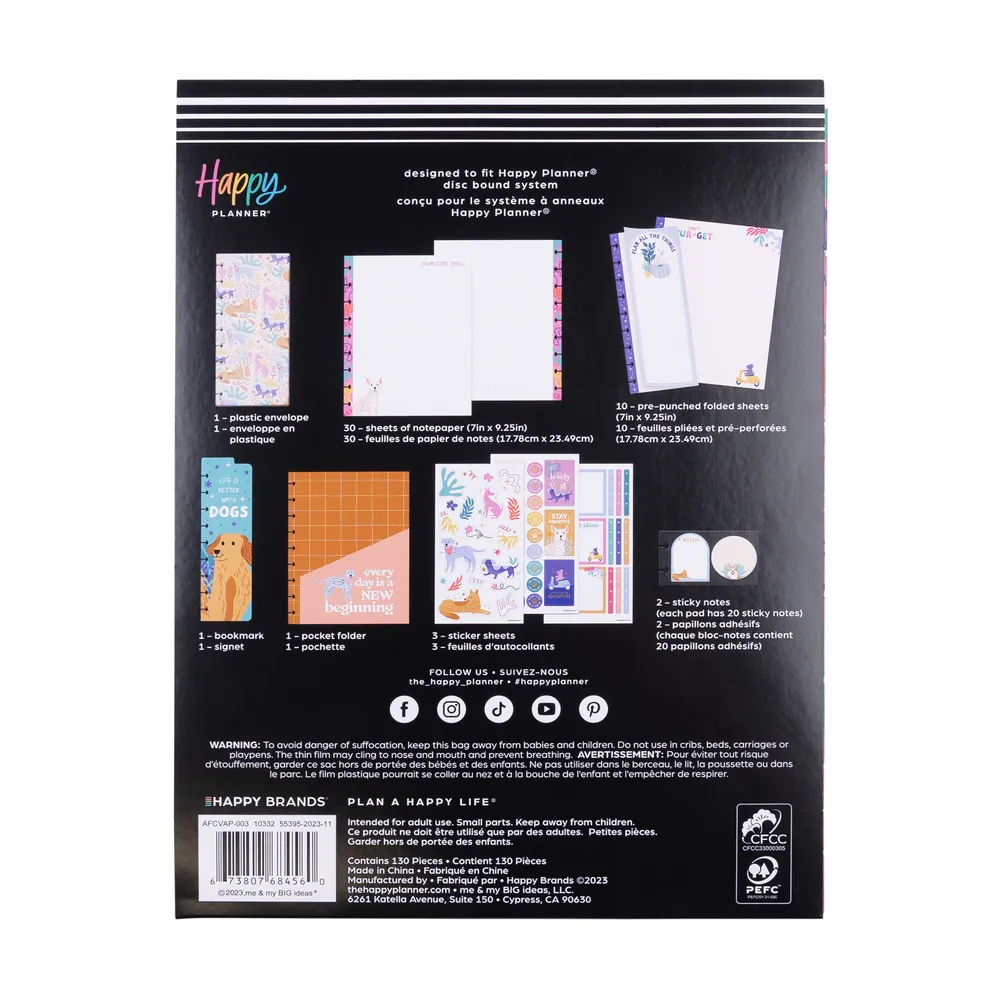 Happy Planner Playful Pups Classic kit accessoires chien