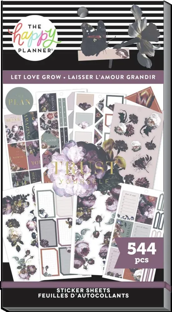 Happy Planner Let Love Grow stickers floral 544 30 feuilles