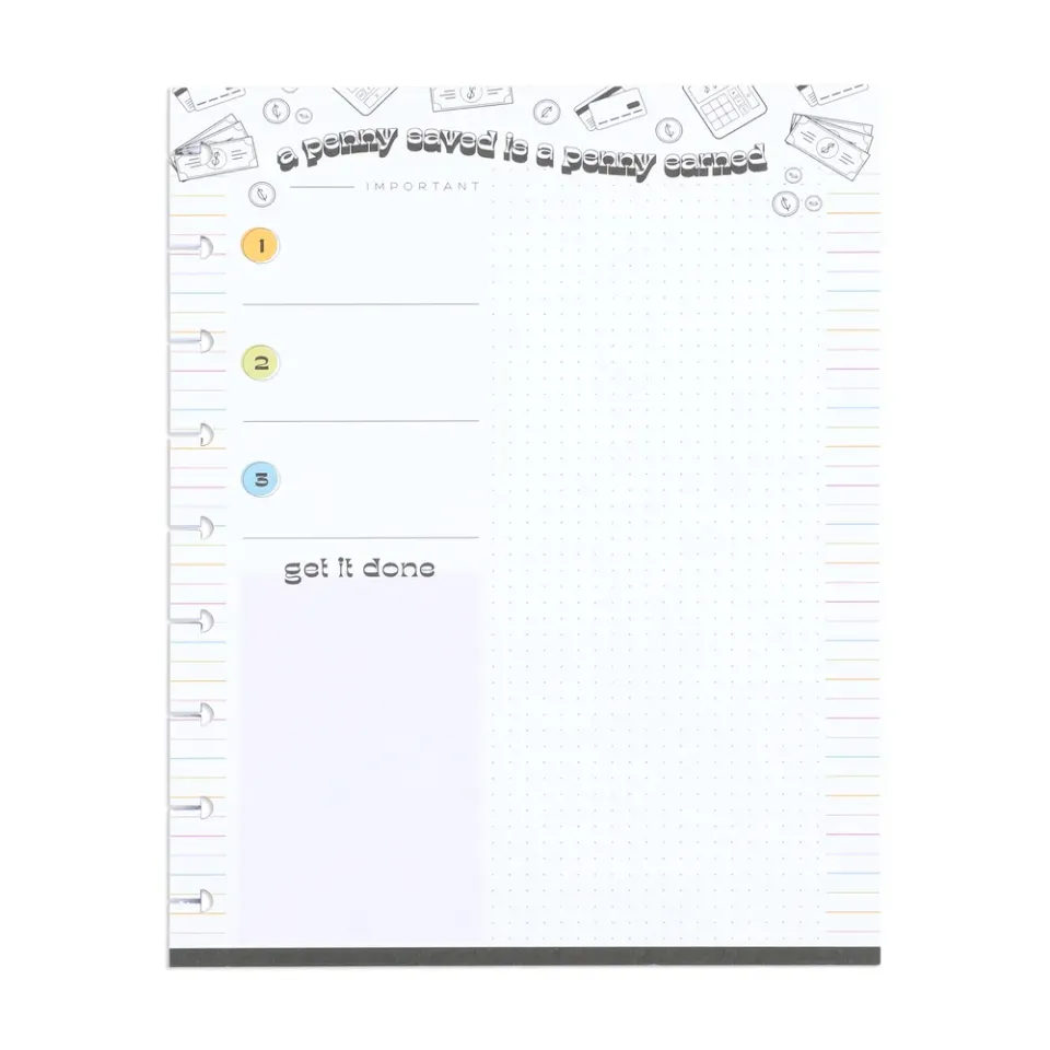 Happy Planner Bright Budget bloc notes Classic 100 feuilles budget