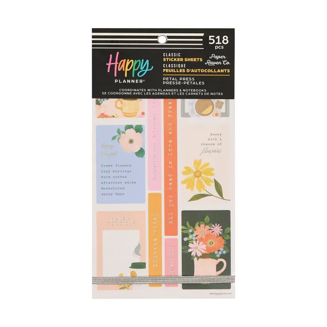 Happy Planner Petal Press stickers Classic floral 30 planches
