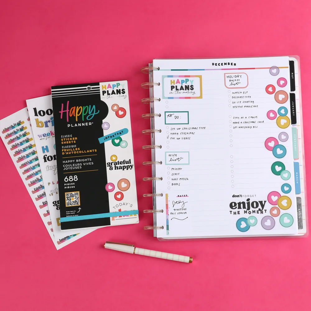 Happy Planner Happy Brights autocollants 688 coloré