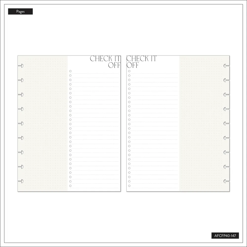 Happy Planner Check It Off Classic papier recharge 40 feuilles dot