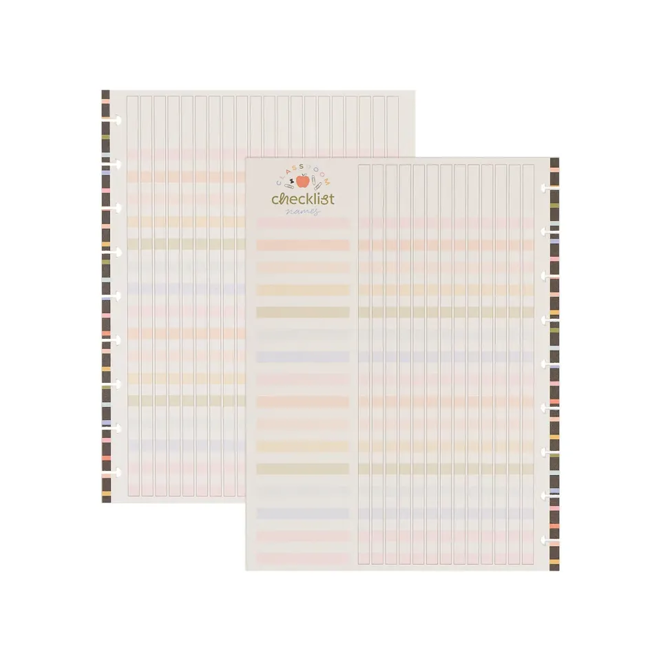 Happy Planner School Doodles Classic Teacher Checklist recharge 40 feuilles