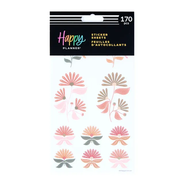 Happy Planner Desert Rose stickers désert 10 feuilles 170 pièces