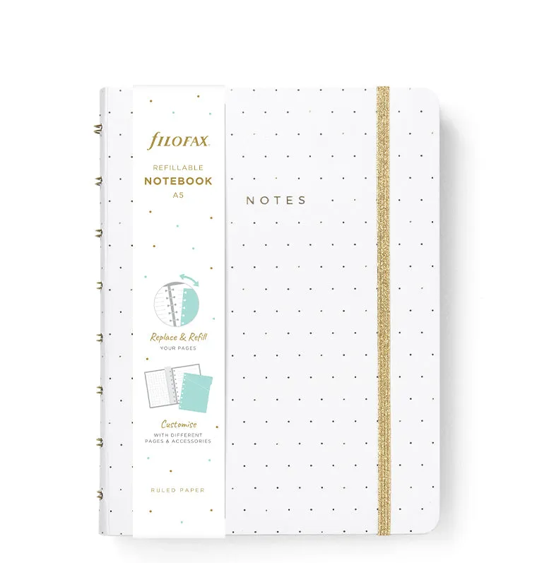 Filofax Moonlight carnet A5 Blanc spirale rechargeable