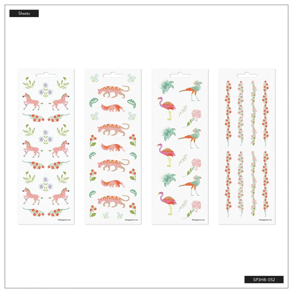 Happy Planner Lush Linens stickers 8 planches botanique