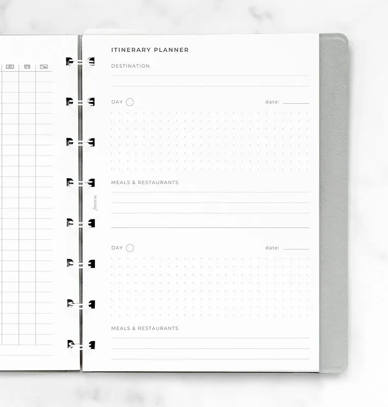 Filofax Travel recharge A5 carnet voyage