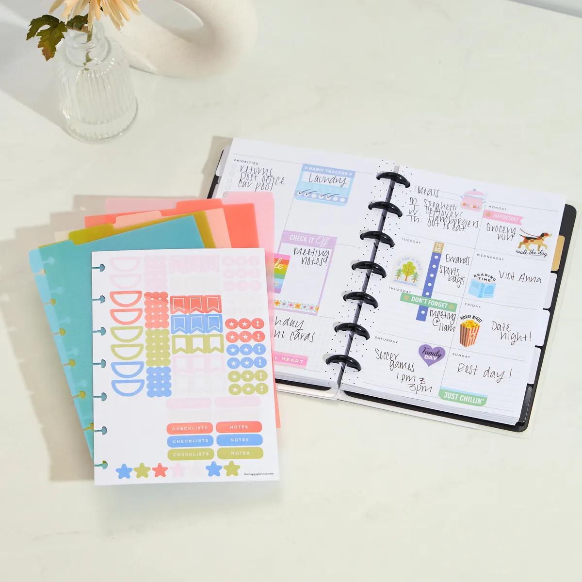 Happy Planner Bright Day Mini intercalaires plastique x5 multicolore
