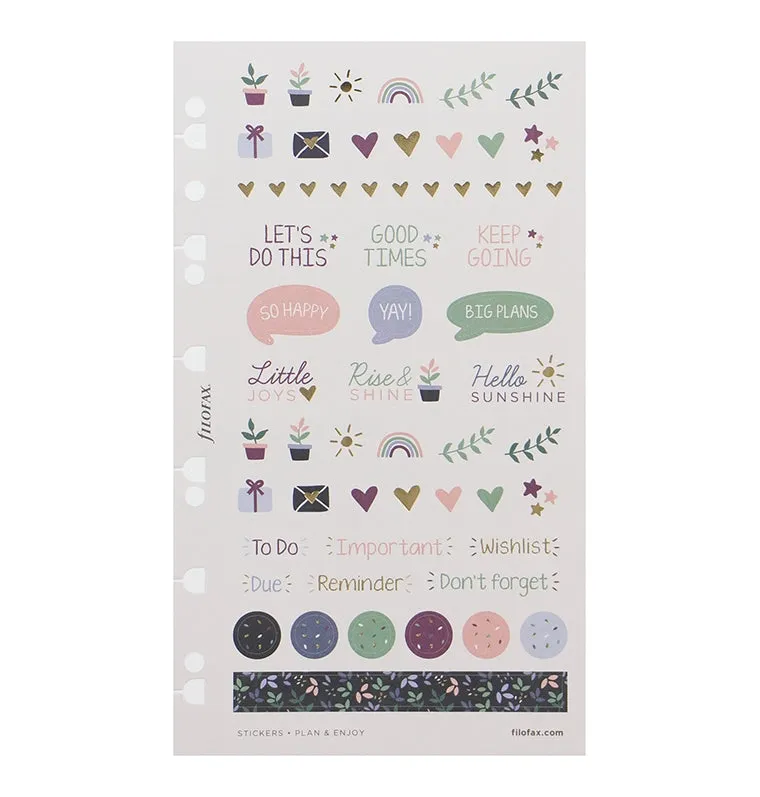 Filofax Garden stickers planning 6 feuilles rosé