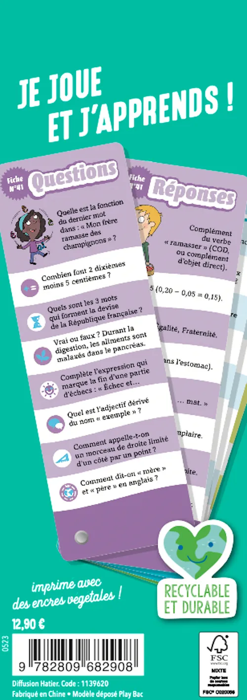 Frigobloc Les Incollables CM2 10-11 ans éventails quiz 900 questions
