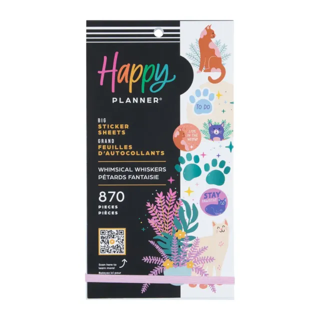 Happy Planner Whimsical Whiskers stickers chat Big 870