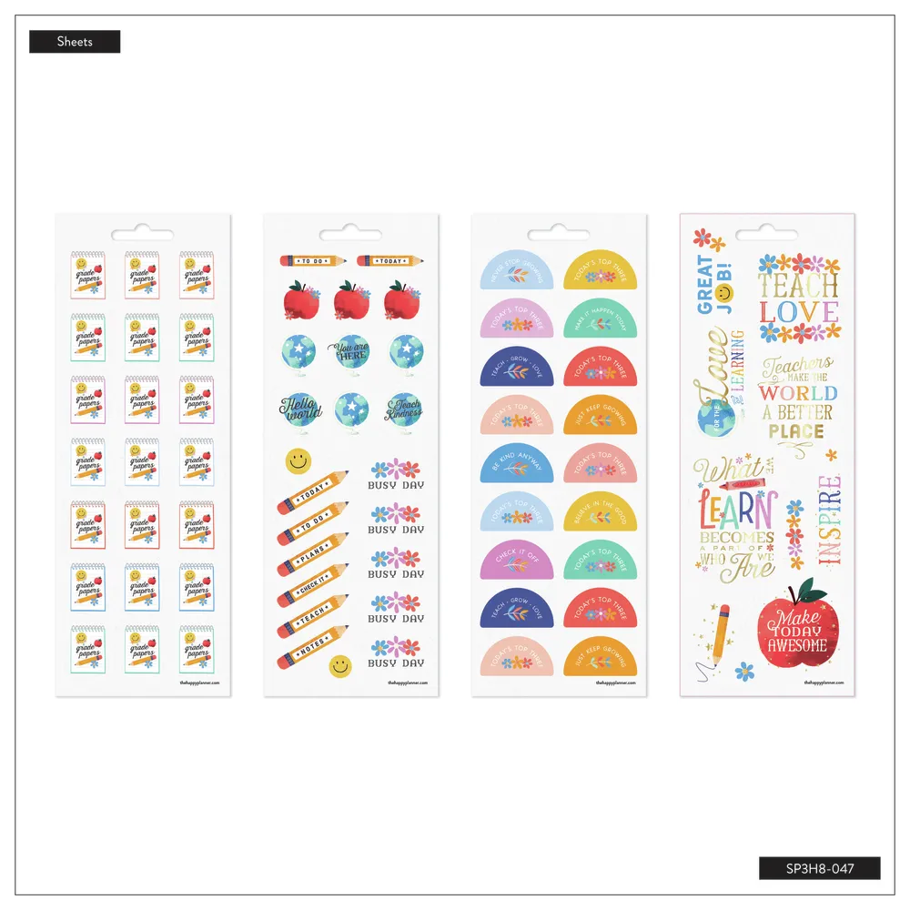 Happy Planner Classroom Brights stickers maîtresse 236