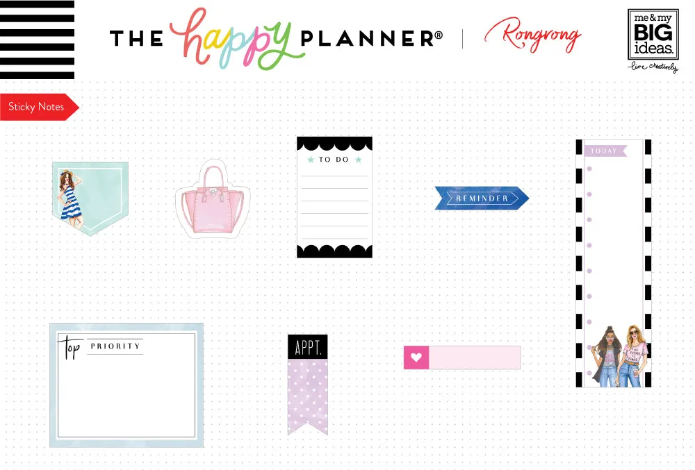 Happy Planner Rongrong notes adhésives 8 blocs repositionnables