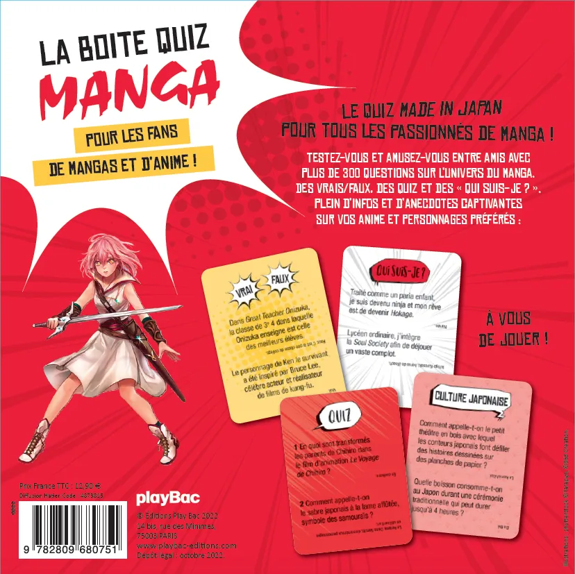 Boîte Quiz Manga jeu quiz 300 questions manga