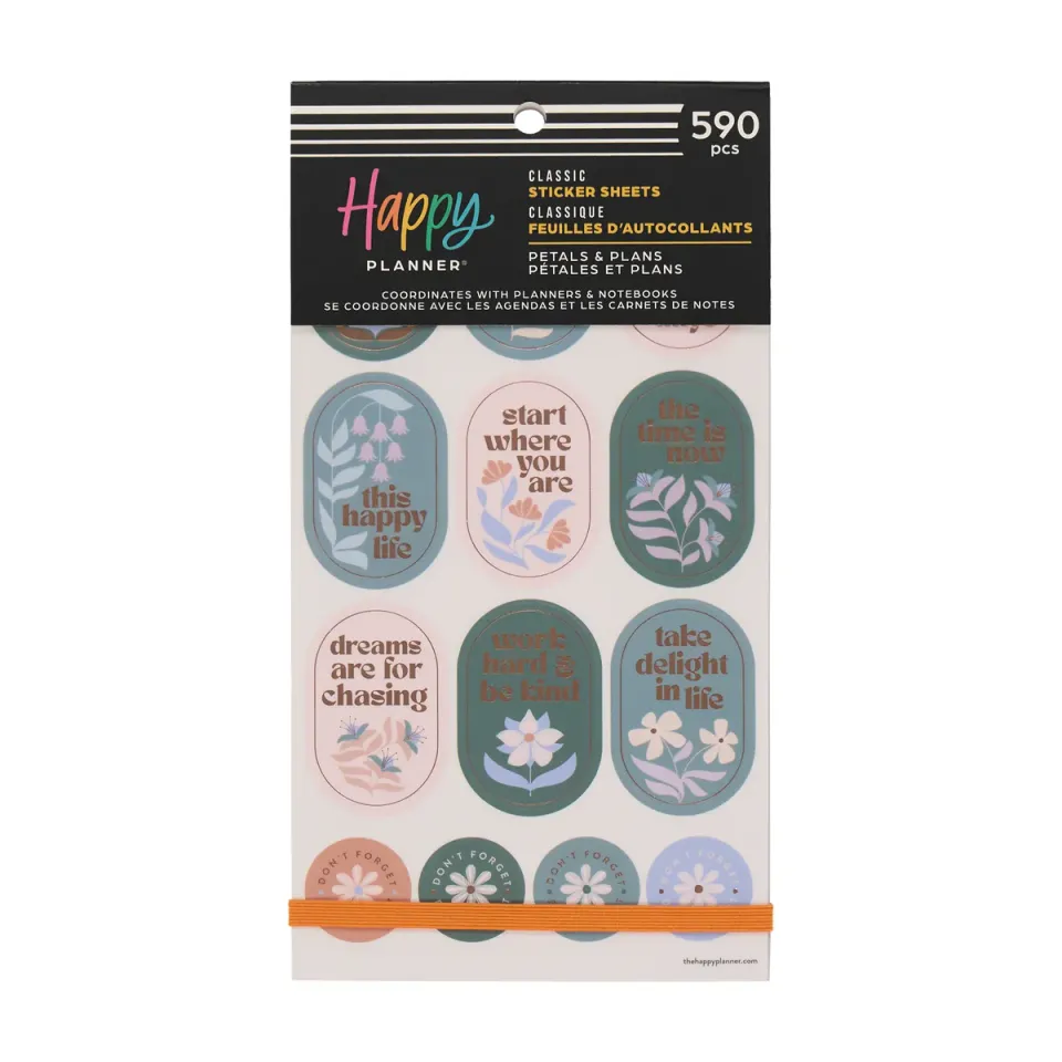 Happy Planner Petals Plans autocollants fleurs 590 pièces