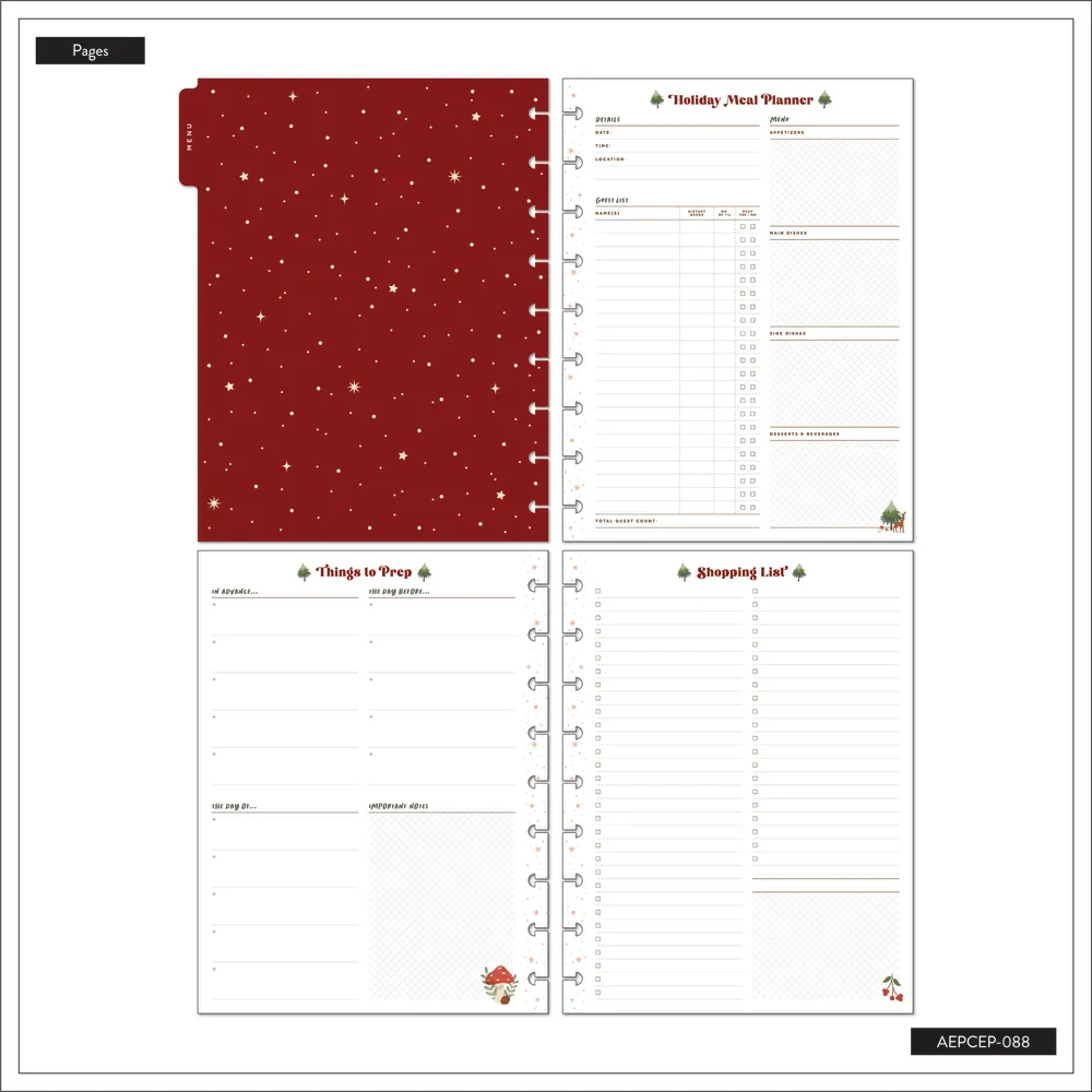 Happy Planner Woodland Seasons Christmas recharge 4 mois Noël