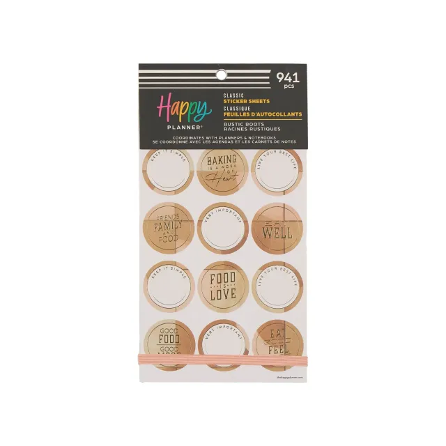 Happy Planner Rustic Roots stickers repas Classic 941 stickers