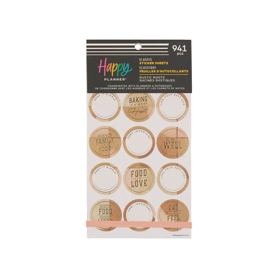 Happy Planner Rustic Roots stickers repas Classic 941 stickers