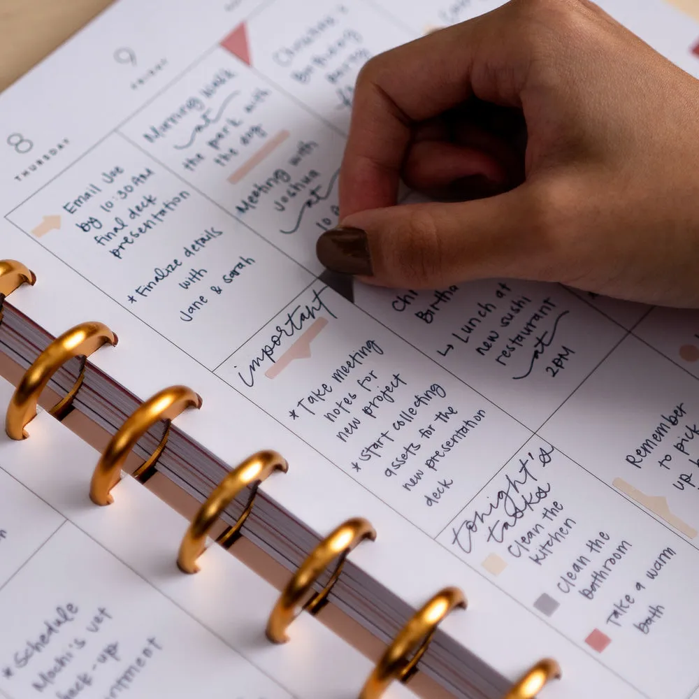 Happy Planner Work + Life Minimalist stickers éventail blush 16 feuilles