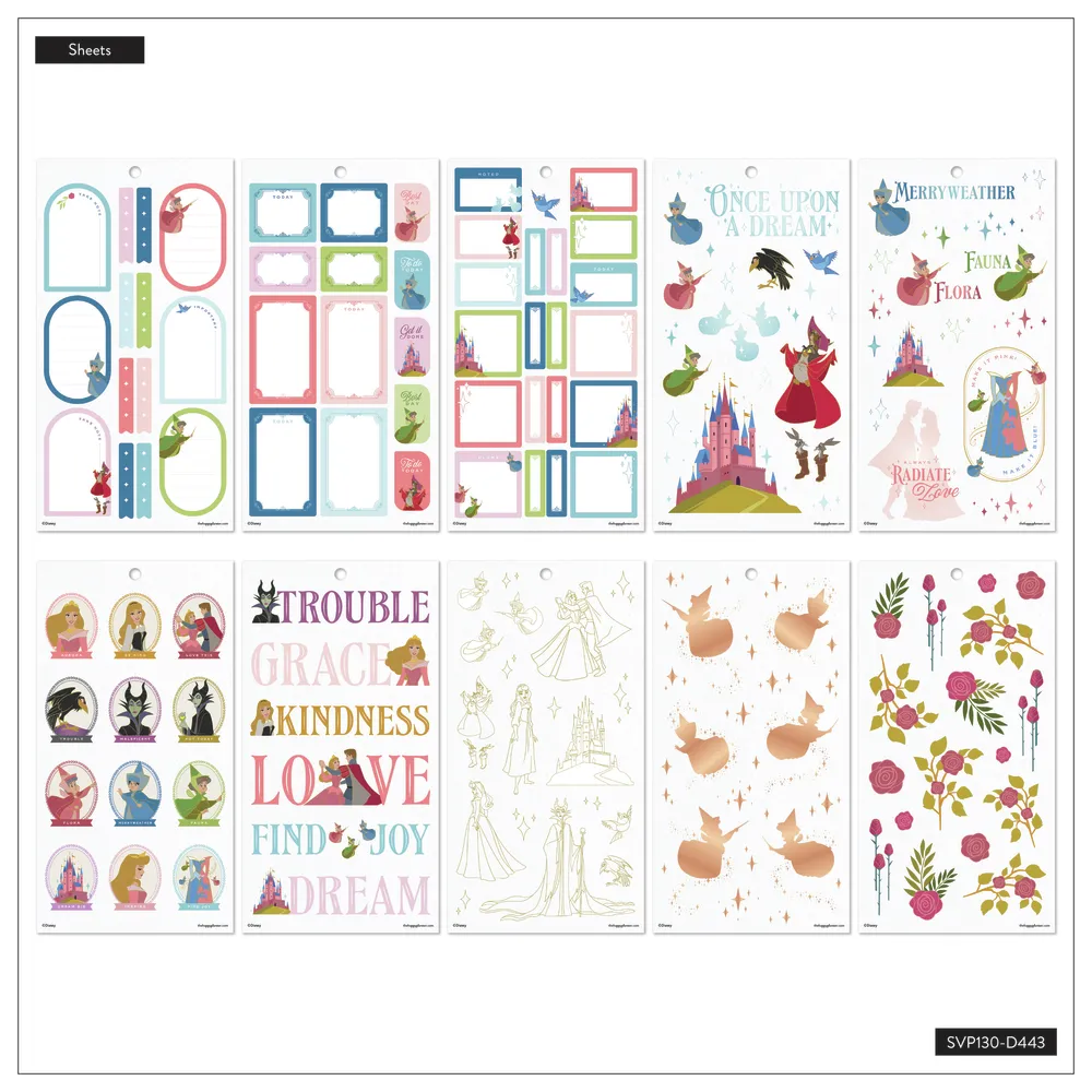 Happy Planner Disney Sleeping Beauty stickers 30 feuilles
