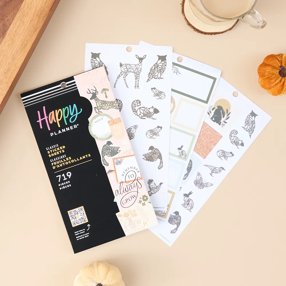 Happy Planner Wild Woods stickers 30 feuilles 719 pièces