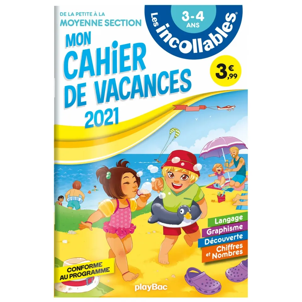 Frigobloc Les Incollables cahier de vacances PS-MS 3-4 ans cirque