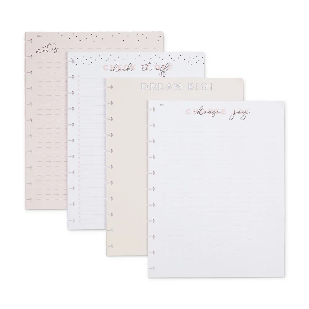 Happy Planner Everyday Neutrals Big recharge papier 40 feuilles 4 designs