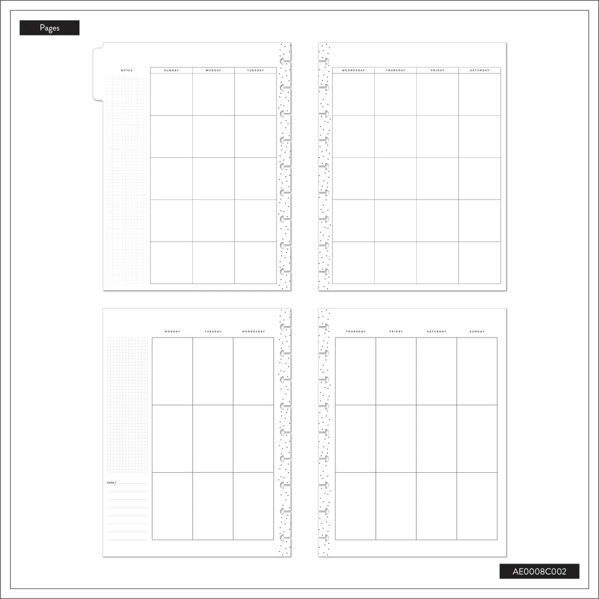 Happy Planner Happy Outlines recharge agenda Classic 6 mois vertical
