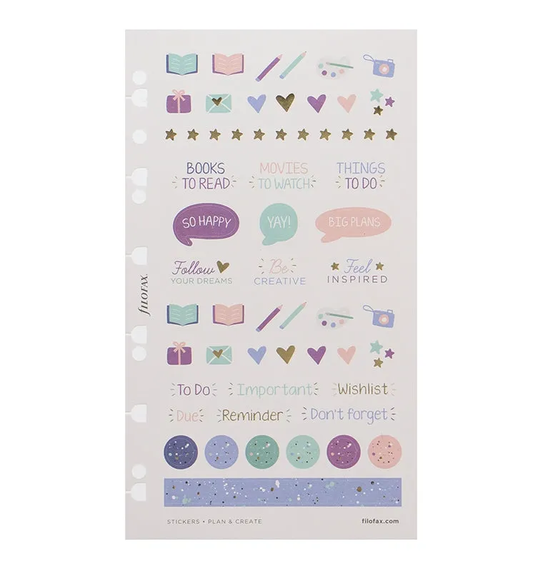 Filofax Expressions stickers repositionnables pastel doré